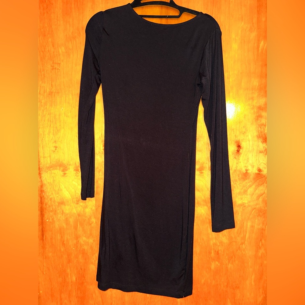 Lulus Long Sleeve Bodycon Black Mini Dress XS - Picture 3 of 4